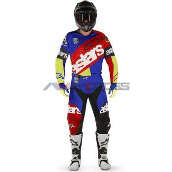 Completo Alpinestar Racer Flagship Red Yello Fluo Blue