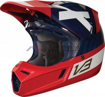 Casco Fox V3 Preest Navy-Red